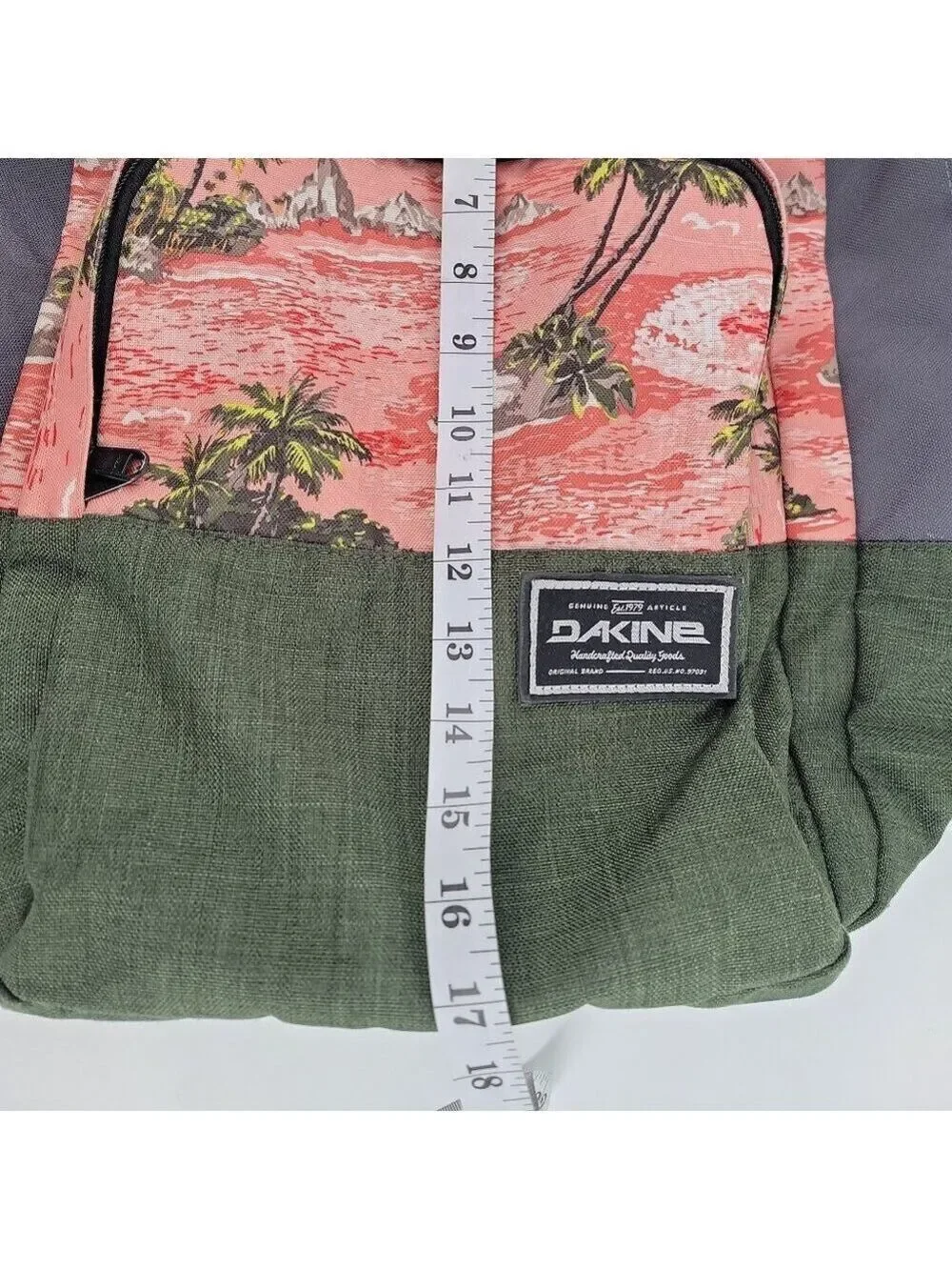 Dakine 23L Backpack 2014 Summer Palm Print Surf Skate School Bag Green Pink